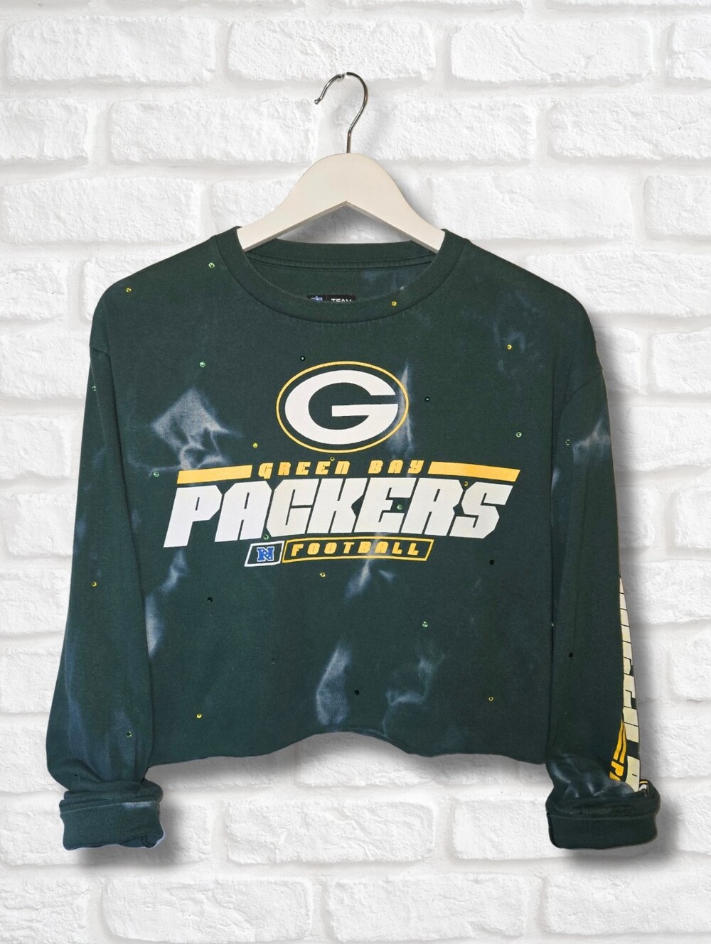 Green Bay Packers Crop Top W/Rhinestones